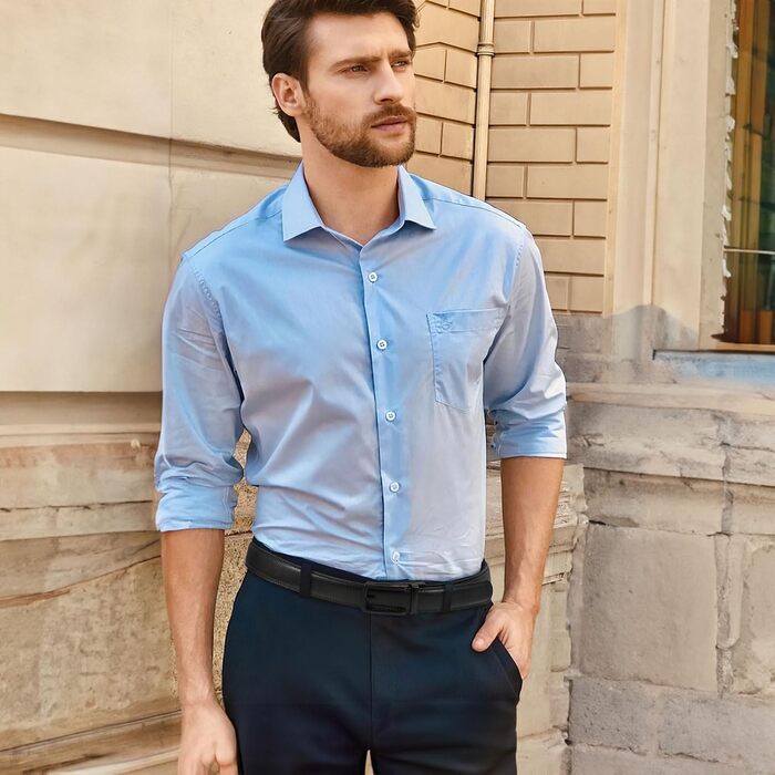 Чоловічий шкіряний ремінь JasGood з автоматичною пряжкою, 33 мм, для костюма, офісний, повсякденний (чорний, 115 см, обхват талії 85-100 см)