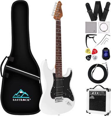 Електрогітара Eastrock E Gitarre Set 39 дюймів з аксесуарами (біла)