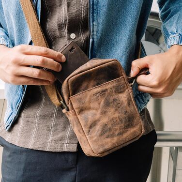 Чоловіча сумка через плече Berliner Bags Tom з натуральної шкіри, чоловіча сумка-кросбоді (Earth, S)