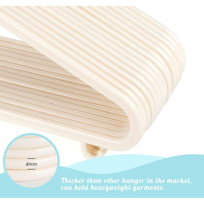 Набір вішалок для дитячого одягу Ilauke, 40 шт., 28,5 см, бежевий