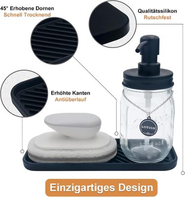 Стильний тримач для мила з силікону для кухні та ванної кімнати (2 шт., чорний)