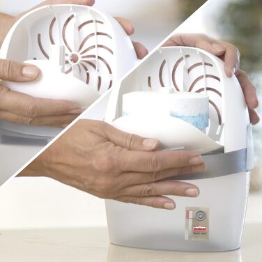 UniBond AERO 360° Moisture Absorber, extremely absorbent dehumidifier, prevents condensation, mold, and musty odors, refillable condensation absorber, 1 device including 1 refill tablet 450g