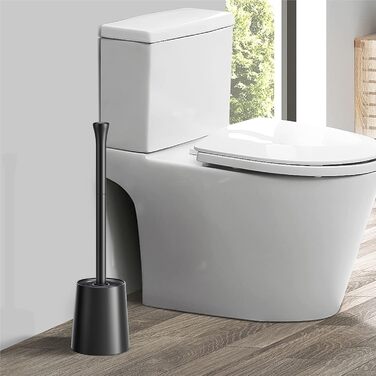 Набір для чищення унітазу HAMITOR з силіконової щітки, підставка та очищувач для краю унітазу. Набір для ванної кімнати, 1 шт., чорний