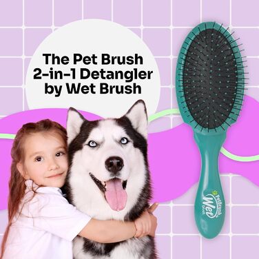 Щітка Wet Brush Ultimate Dual-Sided для собак, котів та кроликів - ультрам'яка IntelliFlex, турквіз блакитний