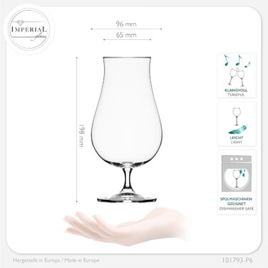 Набір пивних келихів Pilsner 500 мл (6 шт) Crystalline Glass - Келихи для пива, пивні тульпи 0.5 л
