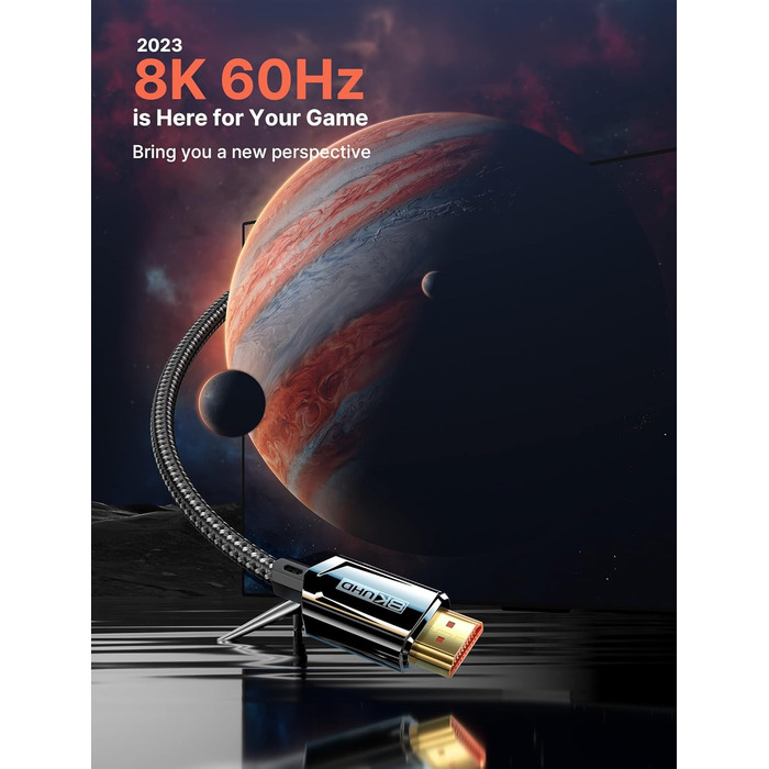 Кабель HDMI 2.1 JSAUX 8K Ultra High Speed (5м, 2 шт.) - 8K@60Hz, 4K@120Hz, eARC, HDR10, HDCP 2.2/2.3, для PS5/PS4/X-Box/UHDTV