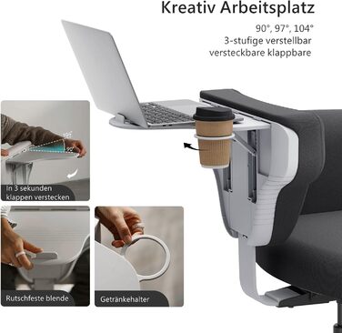 Офісне крісло Newtral FX-FF з регульованою висотою та (за бажанням) підлокітниками, поворотне, з гумовими колесами, для дому та офісу, модель Freedom-X FF (чорний)