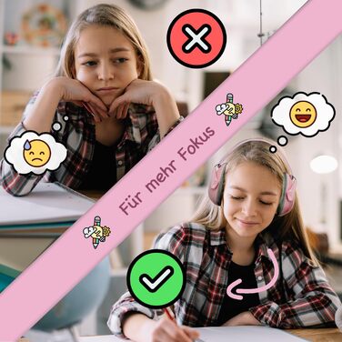 Надійний дитячий навушник-захисник для вух | Перевірений захист від шуму та гулу | Ідеально для свят, вечірок, повсякденного використання, спорту та музичних подій | Рожевий