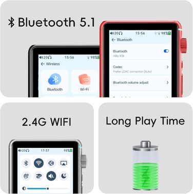 MP3-плеєр HiBy R3 II (2025) з Bluetooth 5.1, MQA, DSD, PCM, Tidal, Qobuz, 4.4mm BAL, 2TB, Чорний