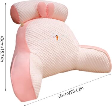 Підголовник для ліжка з підлокітниками, подушка для читання з підголовником та підлокітниками - для читання, відпочинку та перегляду телевізора (60x40 см)