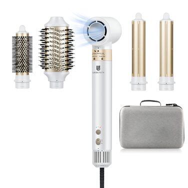 Webeauty Airstyler 6-в-1: Фен-щітка, плойка для локонів, іонізація 500 млн, 220-240V