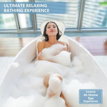 Подушка для ванни повного тіла, товста подушка для ванни з мішком для білизни, розкішна подушка для підтримки голови, шиї та плечей, для релаксації та спа (біла, 129,5 x 40,6 см)