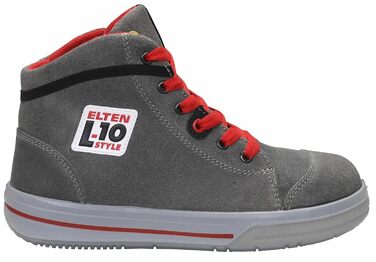 Робочі черевики ELTEN VINTAGE Mid ESD S3 для чоловіків, шкіряні, з металевим носком, легкі, спортивного стилю, сірого кольору, розмір 46 EU