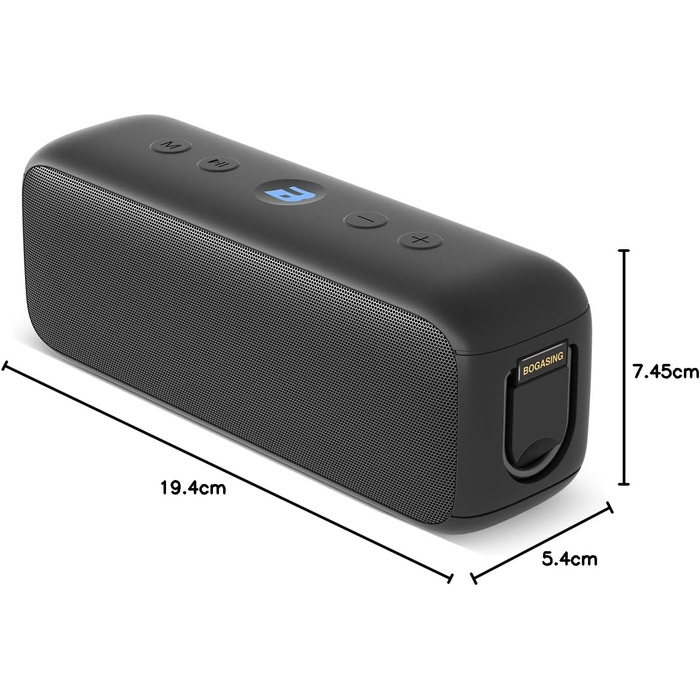BOGASING G6: Портативна Bluetooth колонка 30W, чорна. З мікрофоном, USB, TF, AUX, IPX6, до 35 годин