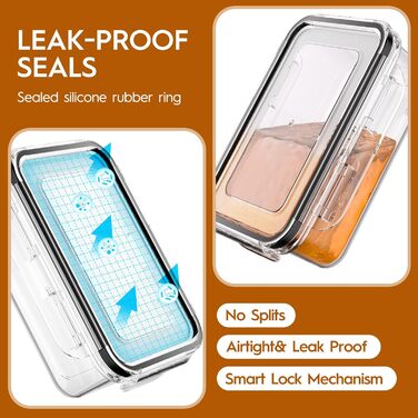 Контейнери для зберігання продуктів з кришкою, герметичні, набір 24 шт.