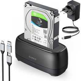 ORICO Док-станція для жорстких дисків, USB 3.2 Gen 1, для 2.5' та 3.5' HDD/SSD, підтримка UASP, 2 відсіки