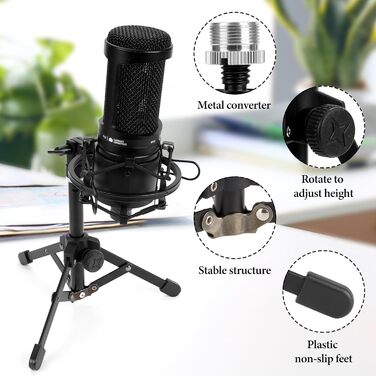 Стійка для мікрофона Geekria: сумісна з ATH AT2020, AT2020USB, AT2035, AT2050, ATR2500x