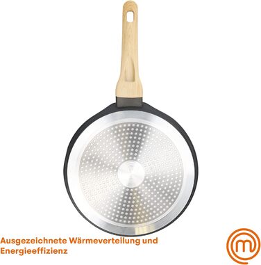 MasterChef Crepe Pan Induction, Pancake Pan for Pancakes, Roti, Omelette, Tortilla, Induction, Gas, Ceramic Stove, Non-Stick Coating Aluminum, 25cm, Extra Wide Natural Collection