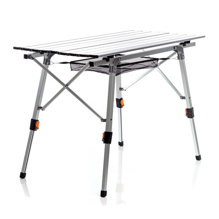 Складний кемпінговий столик Wiltec 70x69 см з алюмінієвою рамою та сумкою для транспортування - садовий, похідний, складаний стіл