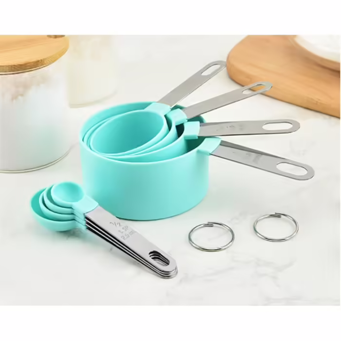 4/10 Piece Measuring Spoons for Kitchen, Cupcake Baking Measuring Cups, PP Baking, Stainless Steel, Plastic Handle, Kitchen Gadget (Color: 10 Piece Green) (10 Piece Green)