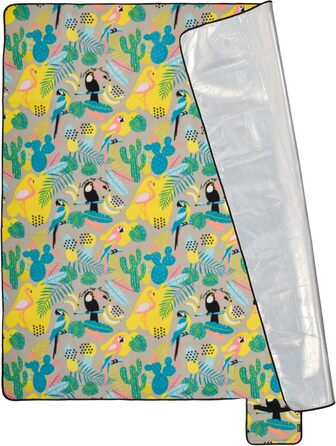 Плед для пікніка Meteor Tropics XXL (175x200 см) водонепроникний, термоізоляційний, для кемпінгу, саду, пляжу