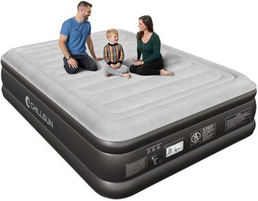Надувне ліжко CHILLSUN® для 2 осіб, 203x152x46 см з електричним насосом, водонепроникне, для кемпінгу та гостей
