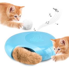 Migipaws Cat Toy, Electric, Interactive, Plush Ball and Tail with Catnip, Squeaking Hide-and-Seek Game in a Mouse Hole, Smart Kitten Teaser, Irregular Movement (Modern)
