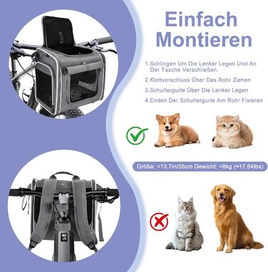 Корзина для собак на велосипед 4-в-1, розширювана сумка-рюкзак, з сітковими вікнами та дверима, для котів та собак