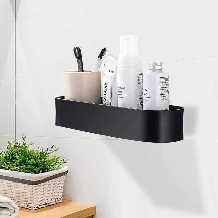 Geeqzeel Shower Shelf No Drilling, Shower Rack, Shower Basket, Self-Adhesive Bathroom Shelf, Wall-Mounted for Bathroom, Kitchen