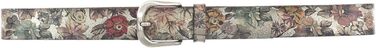 Жіночий ремінь VANZETTI з квітковим принтом, ширина 3.5 см, розмір 80-105 см, колір: золотий металік / багатоколір
