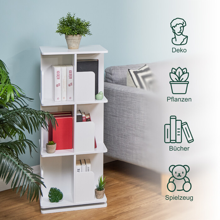Книжкова шафа Relaxdays біла поворотна