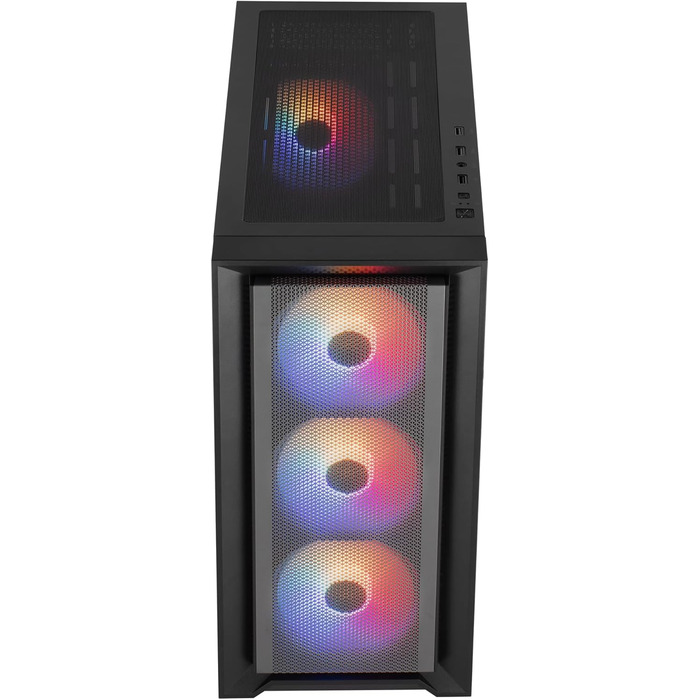 Корпус для ПК Aerocool Micro ATX з 3 RGB вентиляторами, сітчаста передня панель (чорний)