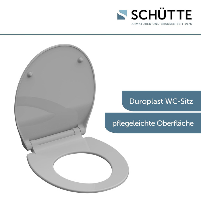 Слім сидіння для унітаза SCHÜTTE з мікроліфтом (Duroplast), швидкознімна кришка, витримує до 175 кг, чорний (сірий)