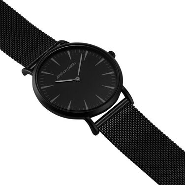 Жіночий годинник на зап'ястя: аналоговий кварцовий годинник зі сталевим чорним браслетом