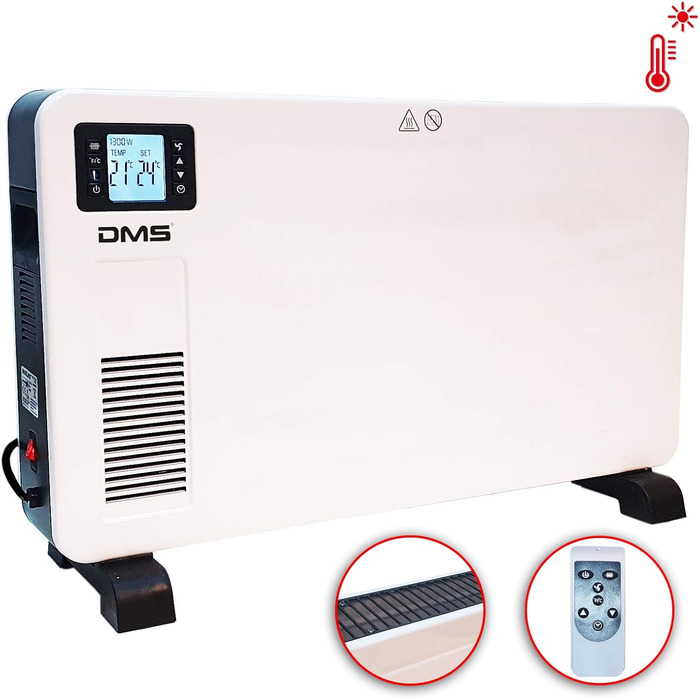 Електричний конвекторний обігрівач DMS EHK-2300: 2300 Вт, 3 режими, LCD-дисплей, термостат, з пультом керування