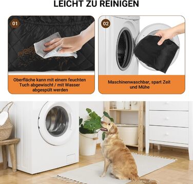 Автокрісло для собак Eikuavons - чорне, 47x47x21 см, з кишенями та шнуром для прив'язування