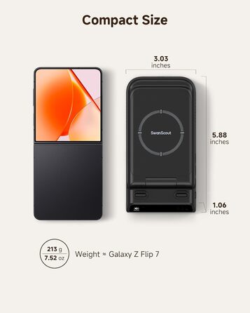 Зарядна станція SwanScout 703F 3-в-1 для Samsung Galaxy Z Flip 7/Watch 8/Buds (без адаптера)