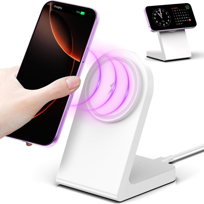 Бездротовий зарядний пристрій MagSafe, Магнітна зарядка для iPhone 15, 14, 12, AirPods Pro 2, AirPods 3, білий G230