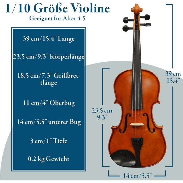 Скрипка Forenza Prima 2 4/4 - повний комплект з ебонітовими накладками, легка, з дерев'яним смичком, розінгом та сталевими струнами. Повнорозмірна (1/10 розміру)