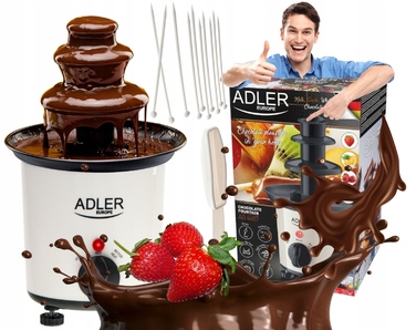 Шоколадний фонтан Adler AD4487, білий, 30 Вт