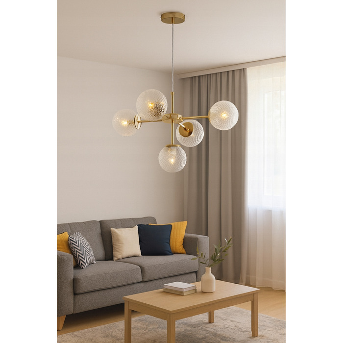 Підвісна люстра Elko-Lighting Stella — 5 точок освітлення, цоколь E27