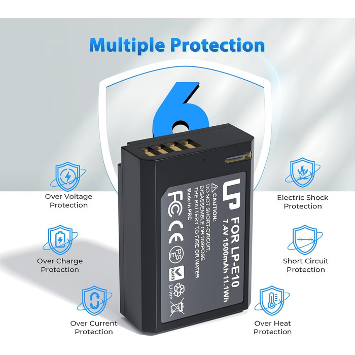 Комплект акумуляторів LP-E10 1600mAh (3 шт.) та USB-зарядний пристрій на 3 слоти для камер Canon