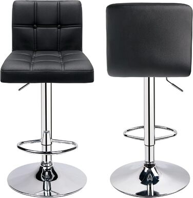 Барний стілець Leader Accessories (2 шт) - регульована висота 62-83 см, обтягнутий штучною шкірою, поворотний на 360°