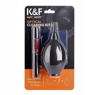 Набір для чищення K&F Concept 3в1: груша-продувака, мікрофібра, фотографічний пензель