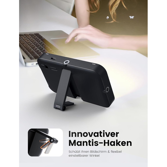 Лампа для селфі з софтбоксом та штативом – перезарядна світлодіодна лампа Clip-Fill з 96 LED, для телефону, iPhone, камери та ноутбука, для макіяжу, TikTok, Vlogs та відеодзвінків