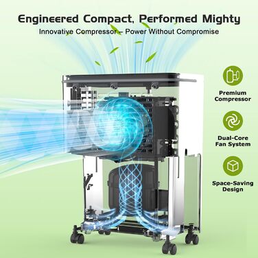 Електричний осушувач повітря COLAZE 20л/24г, для дому, підвалу, квартири, вітальні. Тиха робота, осушувач повітря для приміщень до 150м³ (50м²).