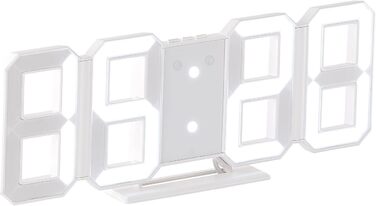 Lunartec Digital Clock Wall: Digital Jumbo LED Table & Wall Clock, 3D, Alarm Clock, Dimmable, 28 cm (Digital Clock for Placement, 3D Clock, Illuminated)