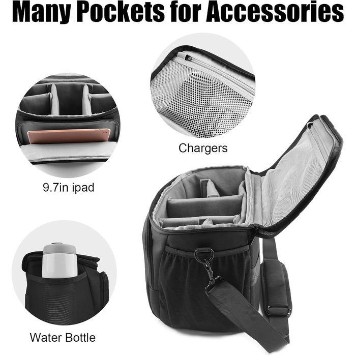 Захисний футляр для дзеркальної камери Cwatcun, вологостійкий, для Canon, Nikon, Sony, Fuji, DLR/LR, чорний, XL