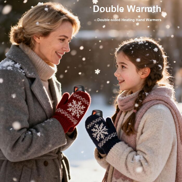 Електричні грілки для рук, 2 шт. з зарядним кейсом, 14000 mAh, USB-C, 3 режими нагріву, до 55°C, чорні - для чоловіків та жінок