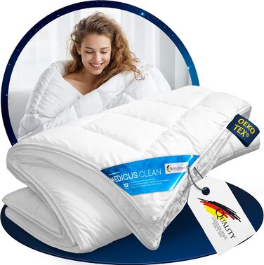 Літня ковдра Schlafmond Medicus Clean 135x200 см для алергіків – дихаюча преміум ковдра з бавовни, виготовлена в Німеччині